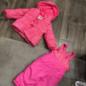 Pink snow suit and jacket 18 months